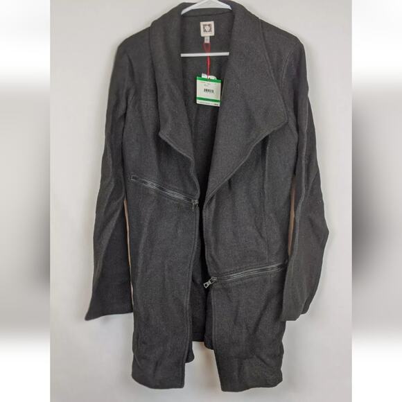 Anne Klein Boiled Wool Jacket, Black, Women's Large